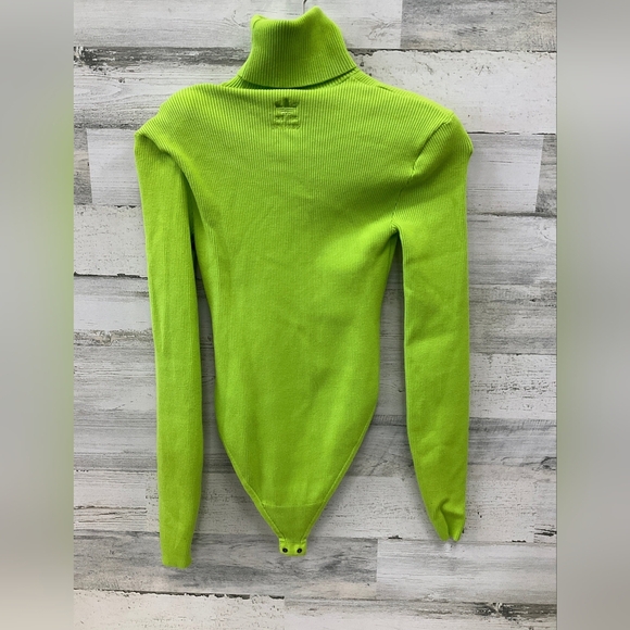 Adidas ivy park  Bright Green Ribbed Turtleneck Bodysuit and pants  size s - Picture 3 of 16